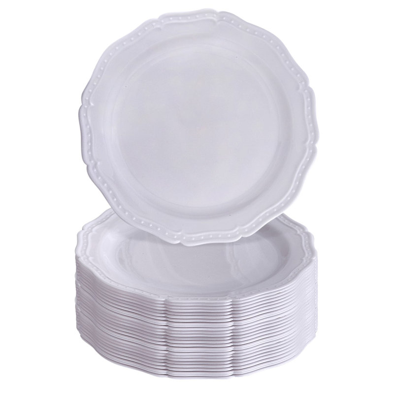 Grande assiette jetable en plastique Anim Anim, Blanc