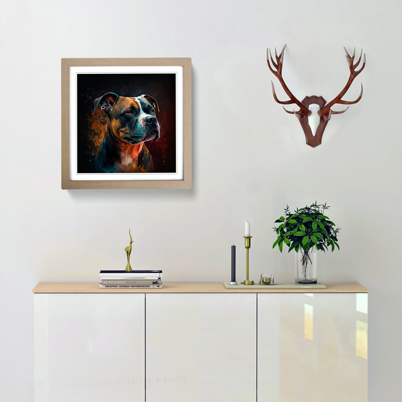 Staffordshire Bull Terrier Digital - Framed Print