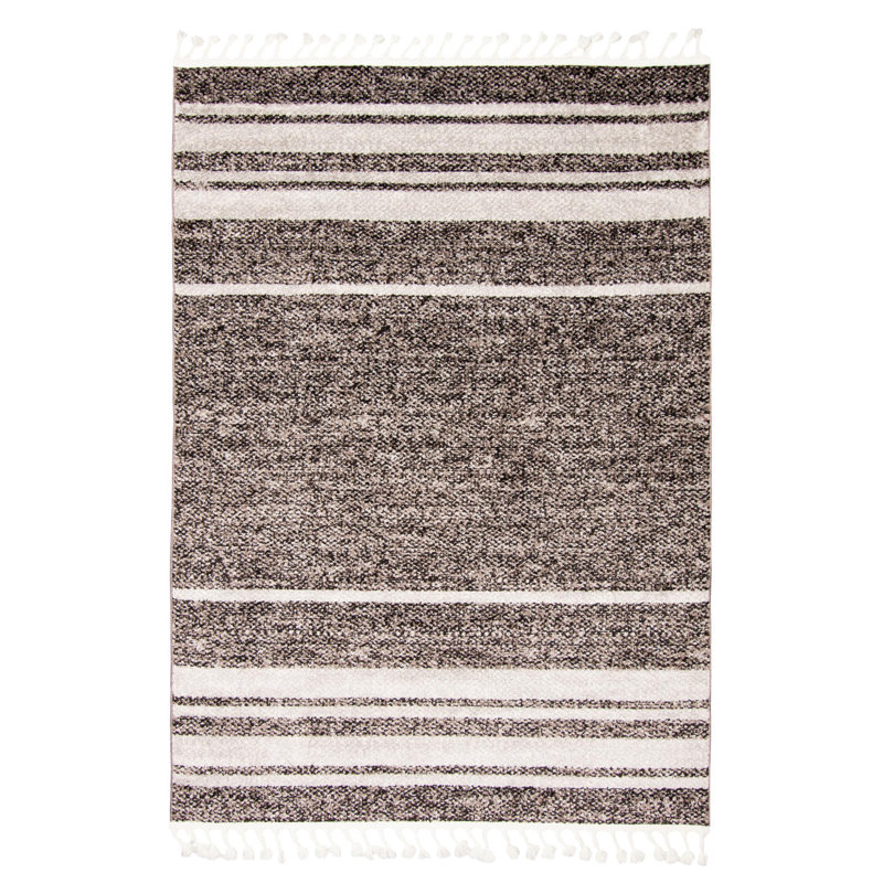 Tapis taupe / noir Whittney Earth, Rectangle 5 pi 2 po x 7 pi 5 po