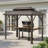 6' x 10' Hardtop Grill Gazebo, Metal BBQ Canopy with Double Galvanized Steel Roof, Side Shelves, and Ceiling Hooks for Patio, Garden, Deck, Lawn, and Backyard, Brown