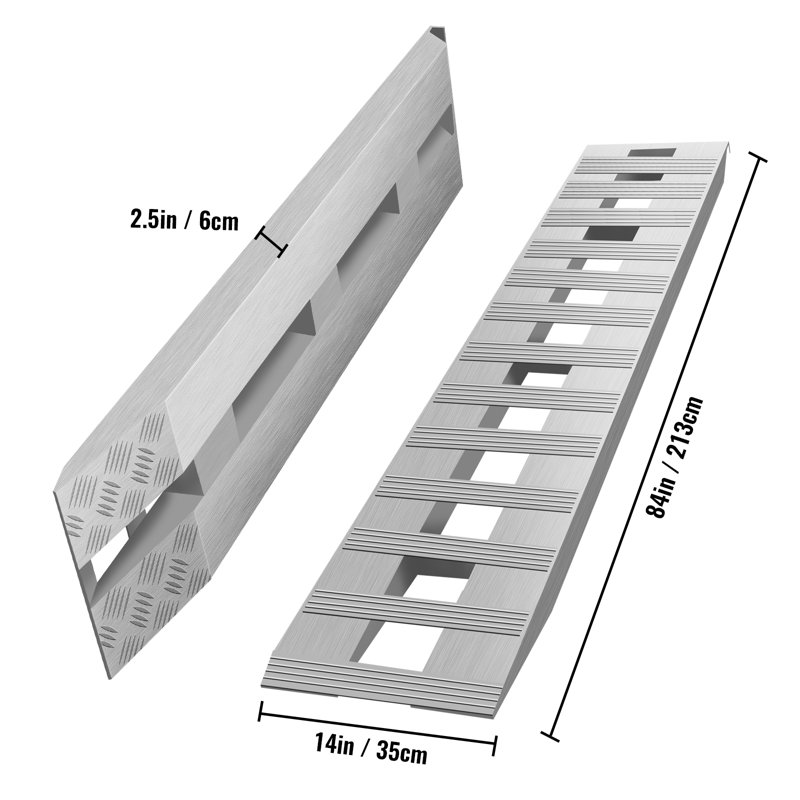Rampe pour fourgonnettes et VUS VEVOR, H 2,5 po x l 14 po x L 84 po