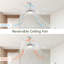 Ventilateur de plafond à profil bas de 66 pouces avec lumières à intensité variable et moteur à courant continu réversible silencieux à 6 vitesses pour l'intérieur-121082860-121082861