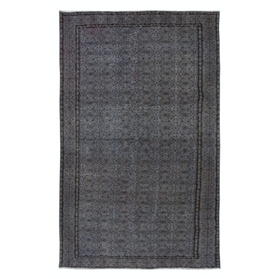 Tapis turc contemporain fait à la main 5,7 x 8,4 pi avec motif floral, tapis turc contemporain