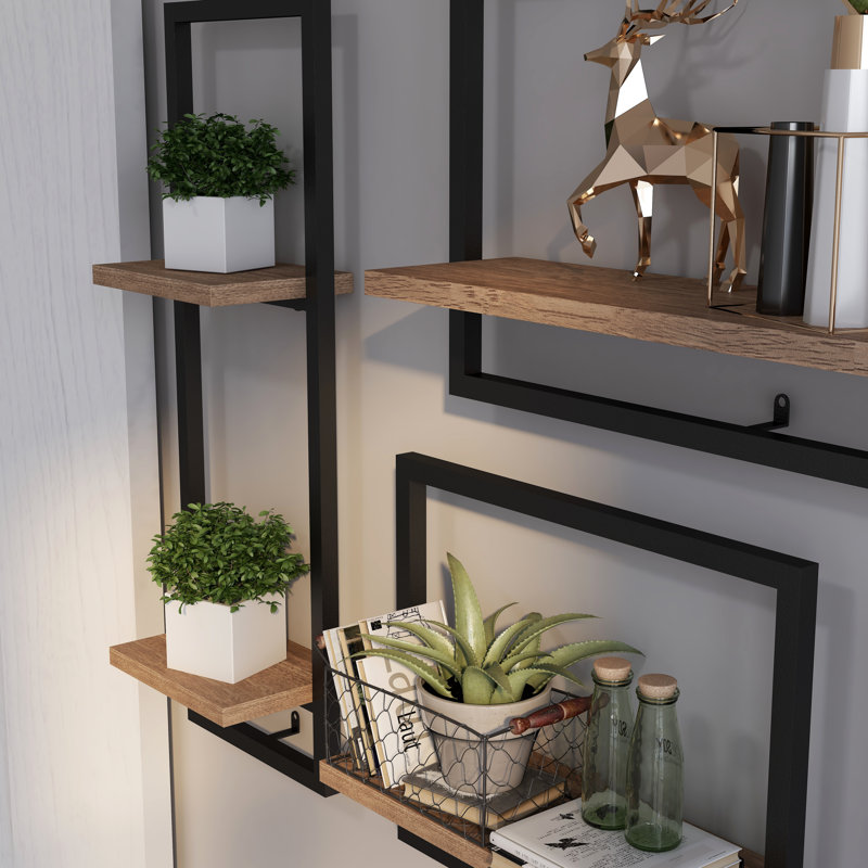 Ensemble de 4 tablettes murales flottantes, Naturel