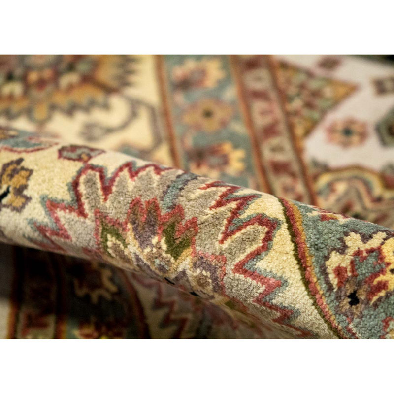 Dharma Oriental Area Rug in Ivory/Black/Khaki/Yellow/Teal