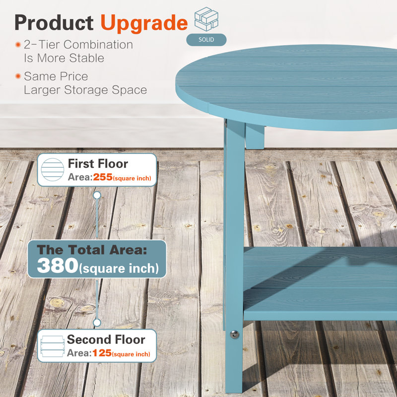 Chaises de foyer d'extérieur toutes saisons en plastique Adirondack HiPS, Bleu