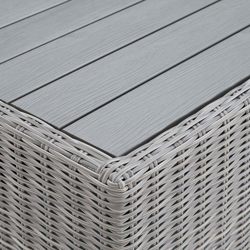 Conway 32" Light Gray Wicker Rattan Outdoor Coffee Table