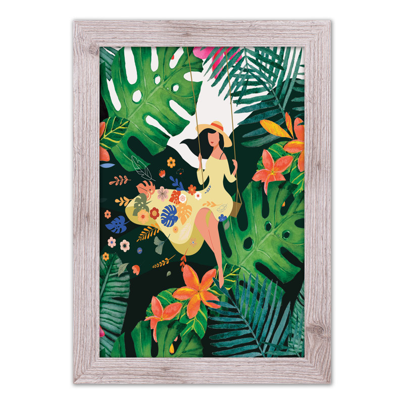 «Jungle Girl», reproduction encadrée, H 24 po x l 16 po x P 0,75 po