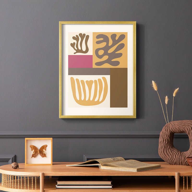 Matisse CCLVIII Framed Print - Solid Wood, 14" H x 11" W, Gold