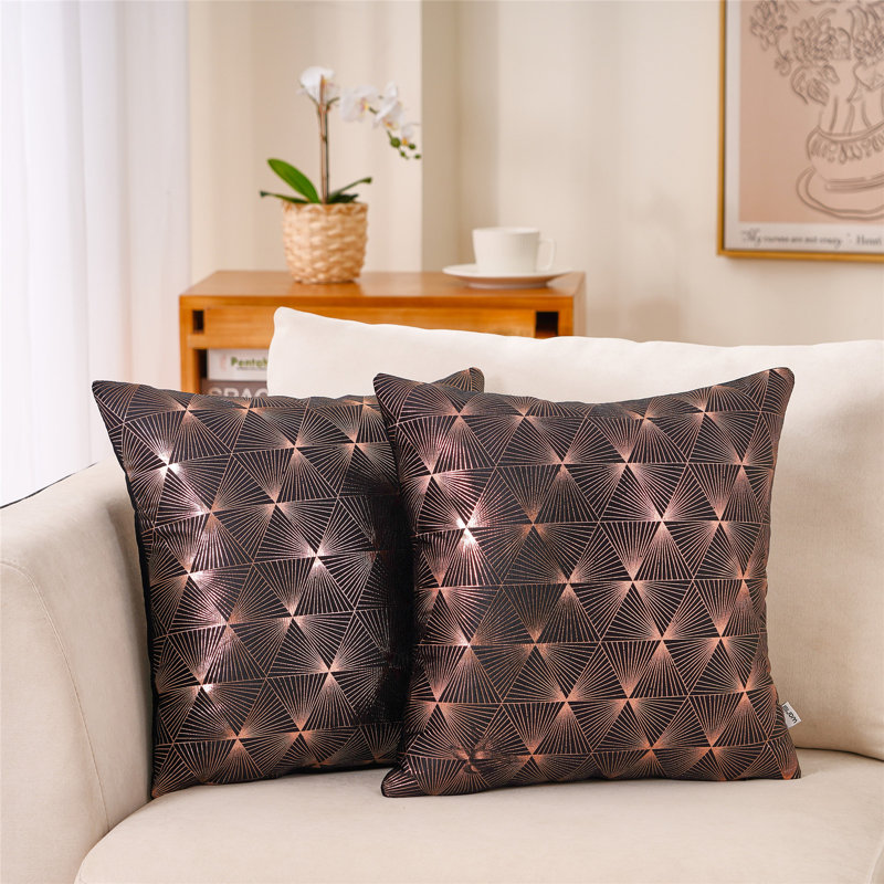 Abstract Velvet Throw Pillow, Pillow Cover Only - No Insert, Black, 18" x 18"