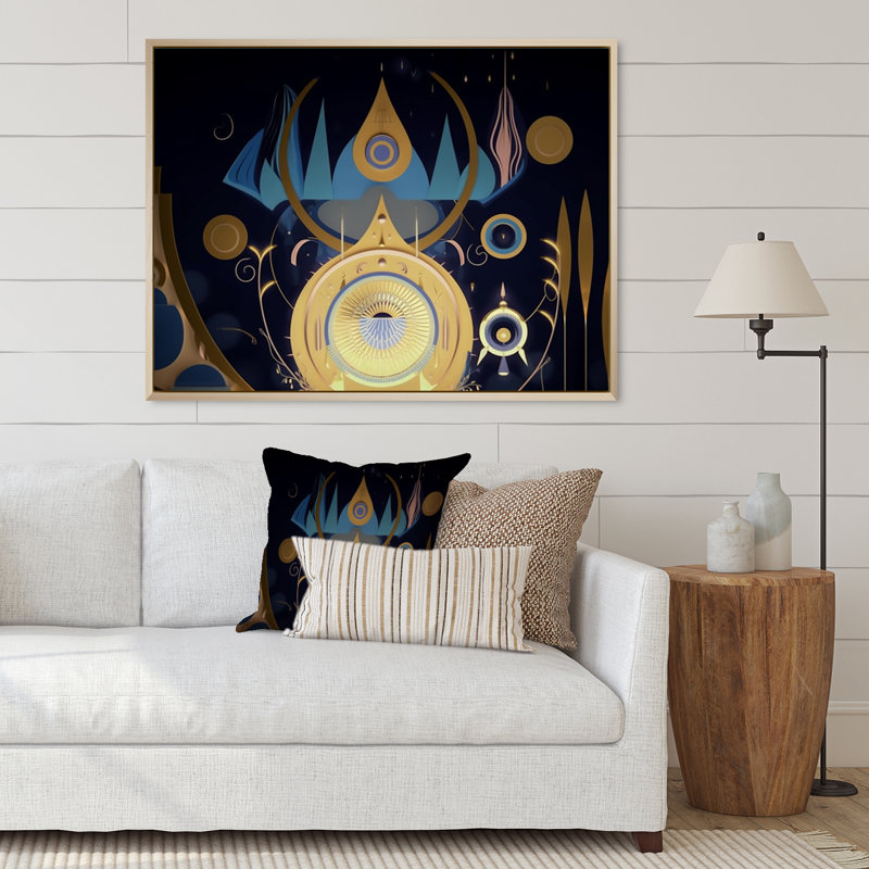 Éveil visionnaire de la géométrie visionnaire I - décoration murale géométrique moderne, H 30 po x l 40 po x P 1,5 po