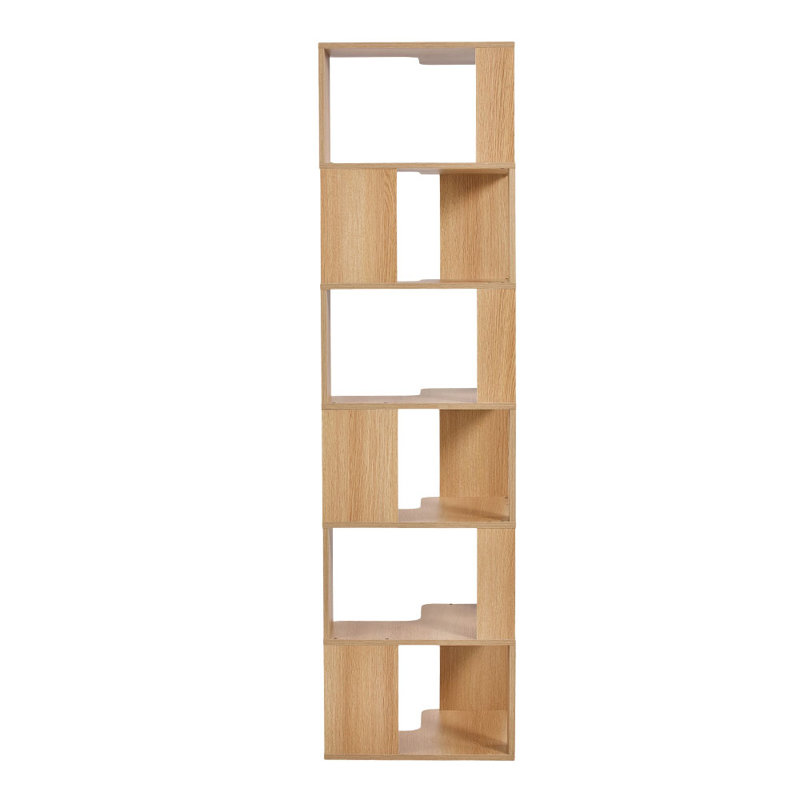 48cm W Bookcase, (6 Shelves) 180cm. H x 48cm. W x 48cm. D, Natural Wood