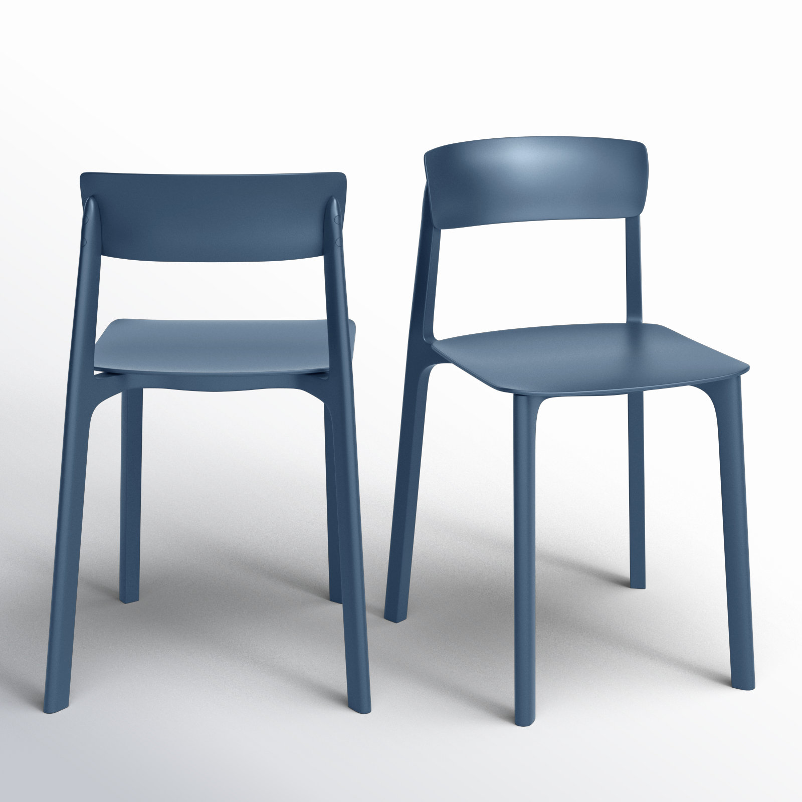 Vowa Stackable Patio Side Chair, Blue