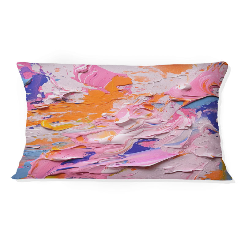Coussin décoratif rose et orange Explosions Of Color III