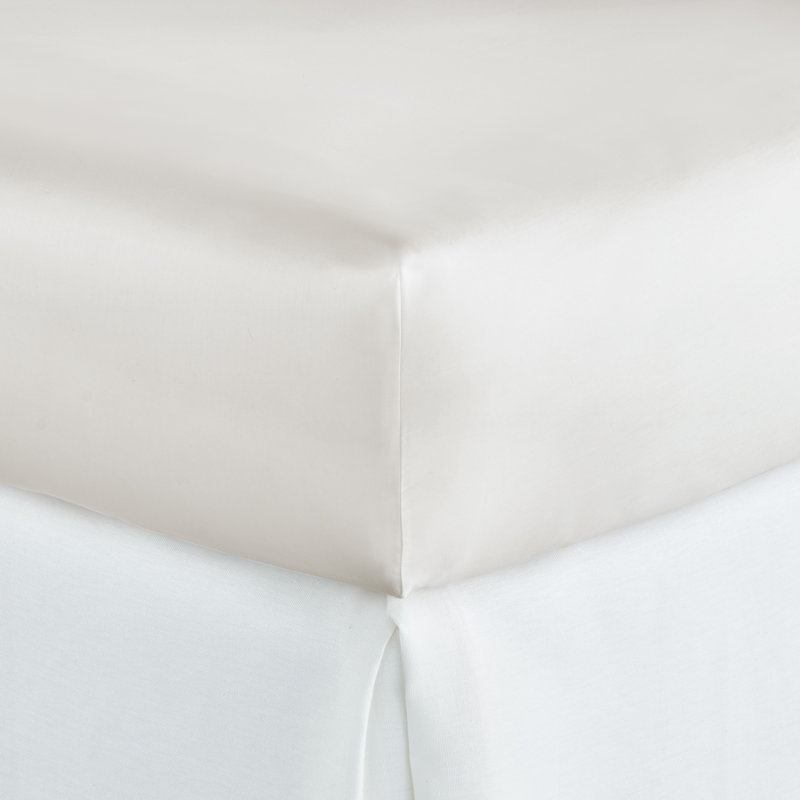 Soprano 420 Thread Count Egyptian-Quality Cotton Sateen Fitted Sheet, Twin XL Fitted Sheet, Platinum