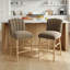 Mid-Century Petal Back Counter Height Bar Stools, Upholstered Bar Chairs with Solid Wood Frame, High Density Foam Cushion for Kitchen Island-1358059203-1358059261