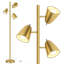 Lampe sur pied d'arbre avec 3 ampoules, lampes sur pied pour le bureau de la chambre à coucher, lampes de lecture debout avec 3 bras réglables, or brossé