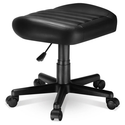 Ergonomic Rolling Stool - Adjustable Swivel Chair with Wheels & Footrest for Office/Gaming by Hokku Designs