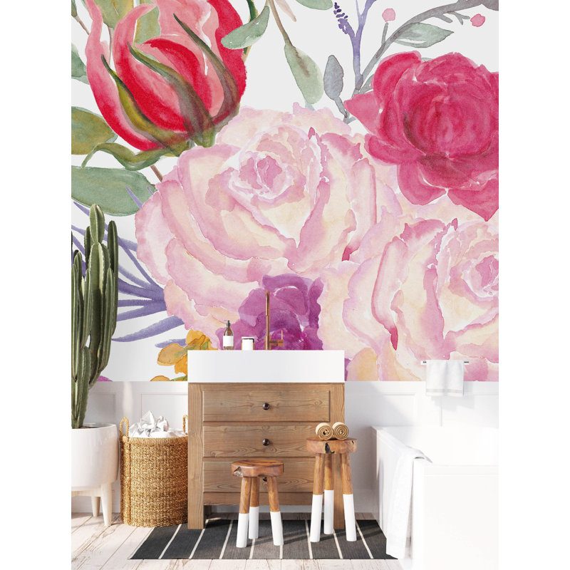 Murale pelez et collez Shades of Roses, L 0,84 pi x L 8,34 pi