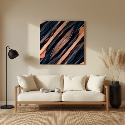 Geometric Abstraction 50 Blue Metal Wall Art