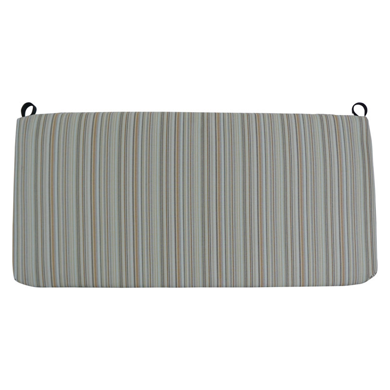 42-Inch Woven Olefin Outdoor Loveseat Cushion, Green;Blue;Beige;Multi-Colored Striped