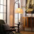 Beige + Nut-brown Fabric + Solid Wood + Iron Free form Floor Lamps