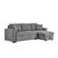 Canapé-lit modulaire réversible en tissu bouclé gris 97 po Seraphina II avec méridienne de rangement, porte-gobelets, port de chargement USB et coussins décoratifs