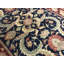 Tapis floral bleu / rouille en laine noué à la main 5 pi 1 po x 7 pi