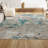 Lasley Contemporary POP Modern Abstract Vintage Faded Blue/Gray Rug-1200542386