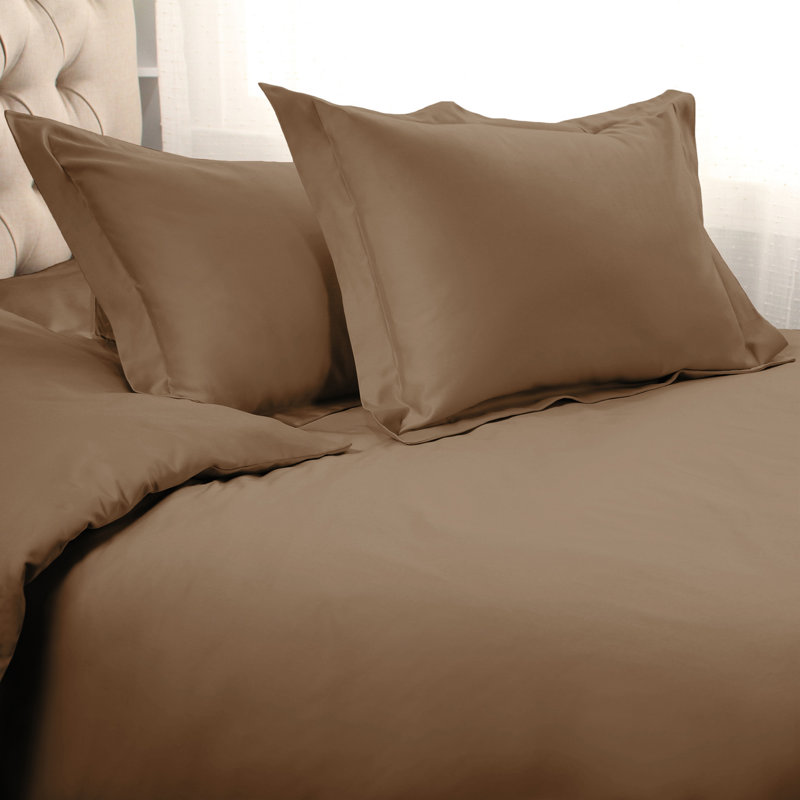 Luxury 1500 Thread Count Certified Egyptian Cotton Duvet Covers Set, Taupe, Full/Queen Duvet Cover + 2 Standard Shams