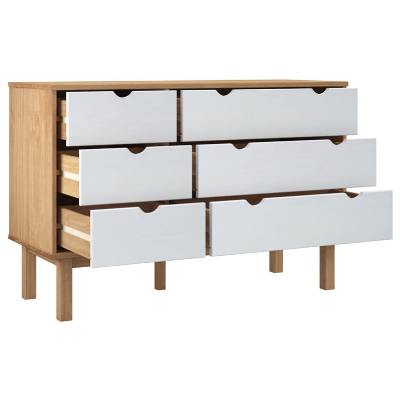 Commode avec tiroirs VidaXL, Brun / blanc