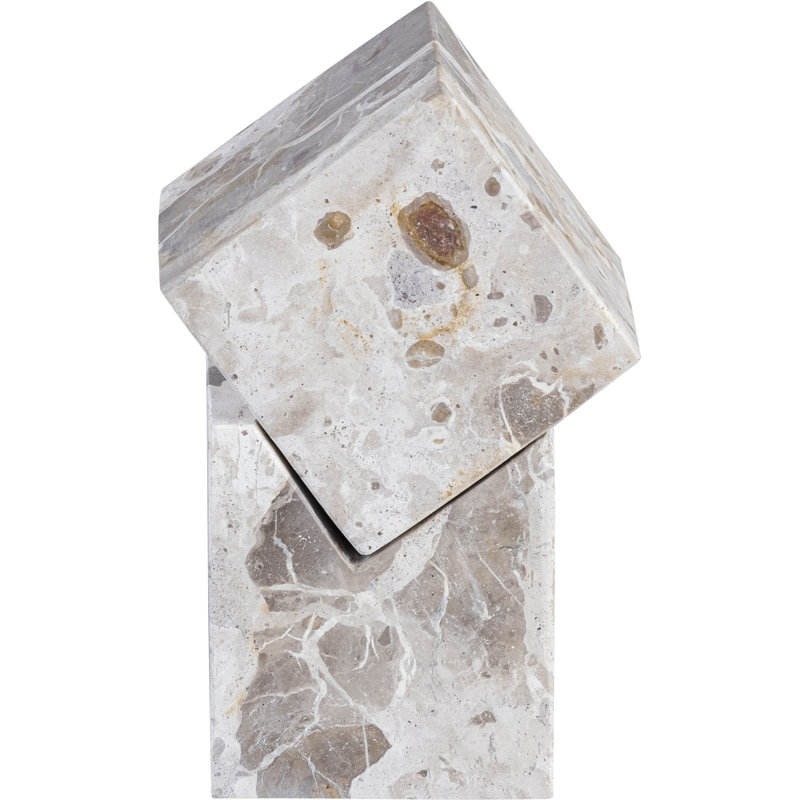 Quad Marble Abstract Figurines & Sculptures, Beige