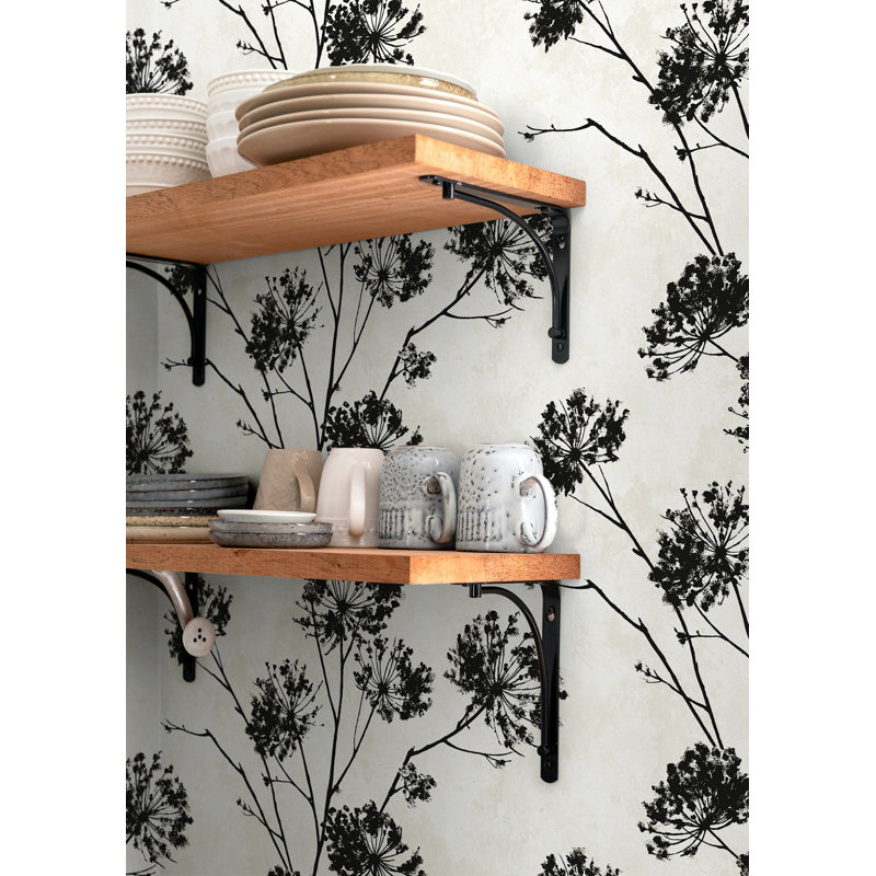 Rouleau floral Oree, Noir