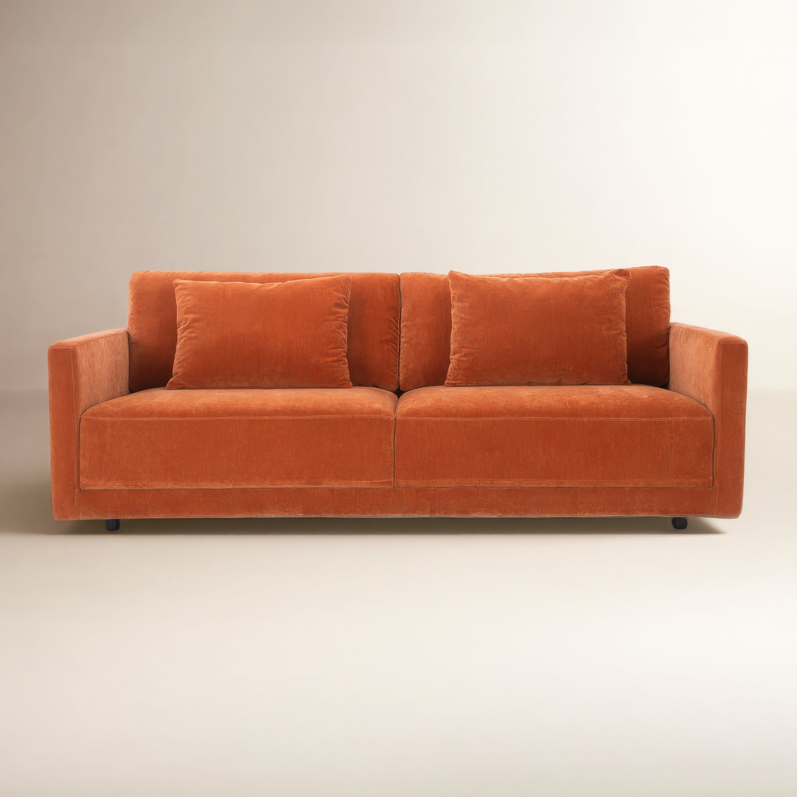 Kenji 84'' Upholstered Sofa, Rust Performance Chenille