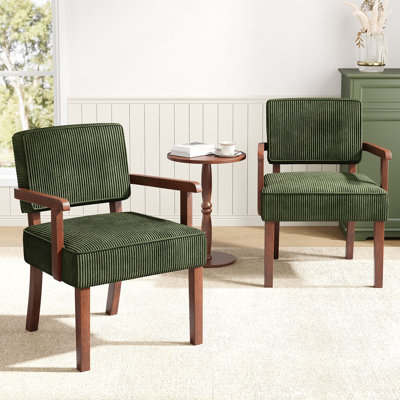 Soave 32.6'' Tall Corduroy Accent Chairs Sets for Living Room, Accent Armchair with End Table