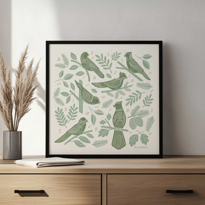 Song Birds Green By Carey Copeland Art Print