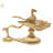 5-Inch Handcrafted Brass Peacock Oil Lamp with Five Wicks, Indian Diya for Altar & Tabletop Decor
