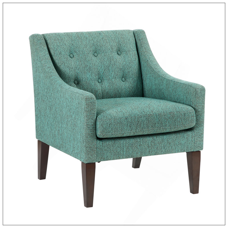 Clopton 26" Mid Century Modern Accent Chair - Textured Accent Chair with Removable Cushion Cover, Button-Tufted Back