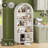 71" Arched Bookshelf, 5-Tier Arch Bookcase with Storage, Modern Farmhouse Book Shelf with Adjustable Shelves ＆Sliding Tambour Doors-253042268