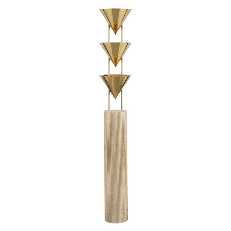 Versus 67-in Brass Floor Lamp, Patina Brass