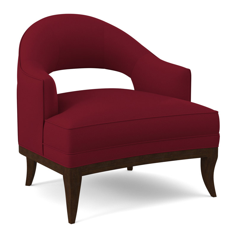 Mariposa Armchair, American Walnut, Margaret Lipstick Polyester Blend