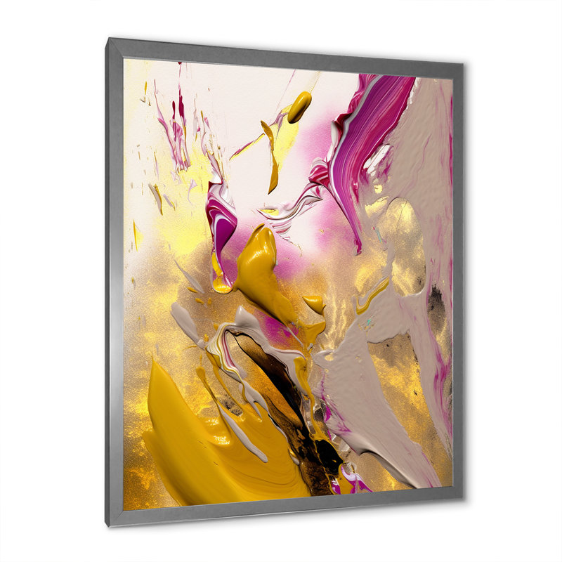 «Early Morning Grace», expressionnisme abstrait, Cadre simple gris, H 20 po x l 12 po x P 1 po