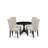 5 Piece Kitchen Table Set for 4 Includes a Round Dining Room Table with Pedestal and 4 Dark Khaki Linen Fabric Parsons Dining Chairs, Mahogany-806940741-806940742-807093060