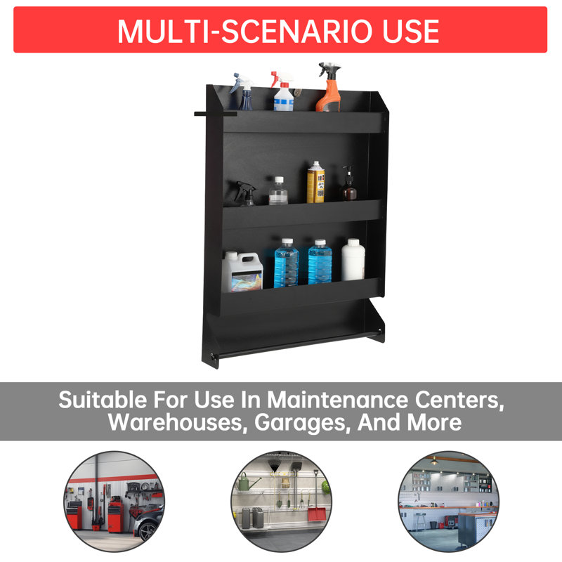 BLACK Three-layer  Work Station Storage Cabinet storage cabinet Flip Up Work Tray with Spring Loaded Tissue Tensioner Aluminium Garage