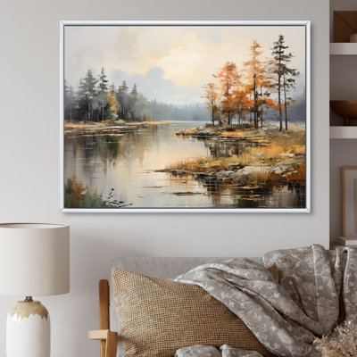 Lakeside Fall Foliage Serenity II - Lake River Wall Art