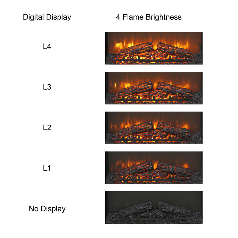 Symple Stuff Electric Fireplace Insert with Remote/Timer, Log Set, 1400W, 18.1" H x 24" W x 5" D