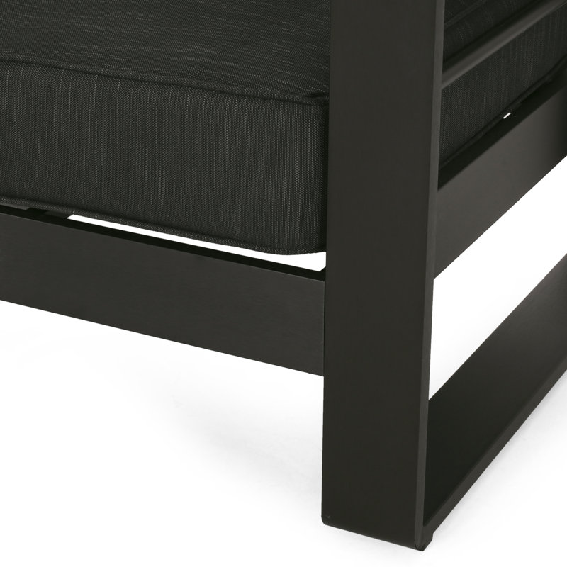 Chaise de patio avec coussins Sabeehah, Noir, noir, noir, noir, Noir, noir, noir, noir
