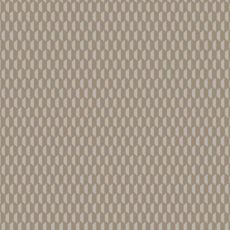 Papier peint texturé hexagonal élégant Honeycomb Grid, Brun