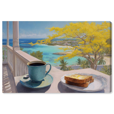 «Morning Toast Ocean View Kitchen», art mural sur toile par Art Remedy, 15 x 10