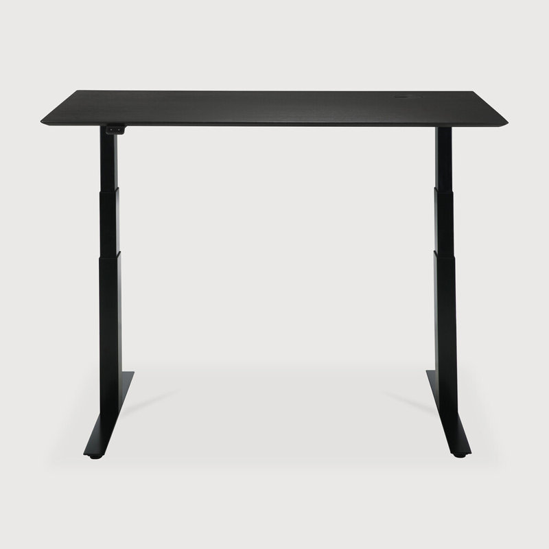 Bok Standing Desk, 25" H x 55.1" W x 27.6" D, Oak Black/Black